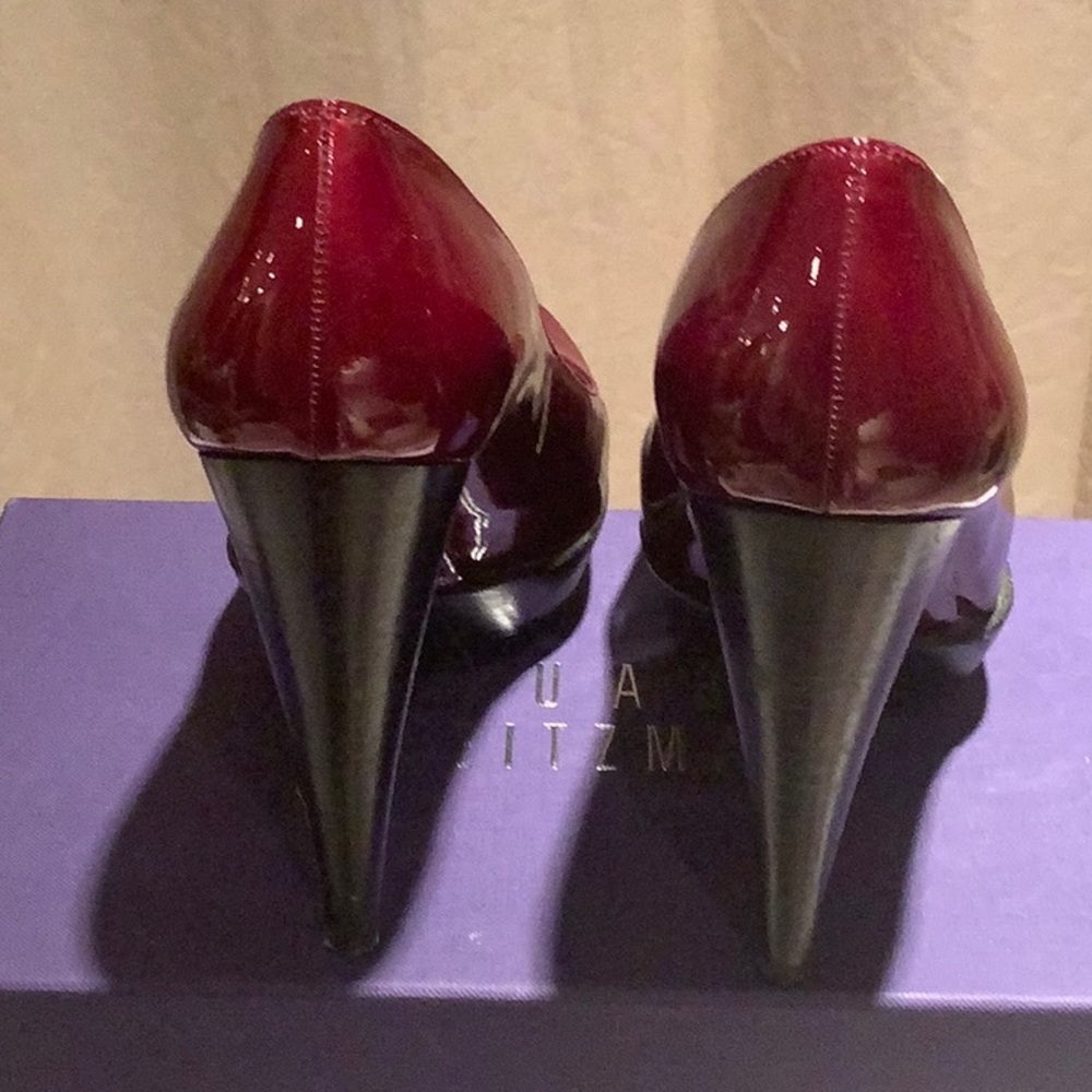Stuart Weitzman Dark Red Heels With Box - image 4